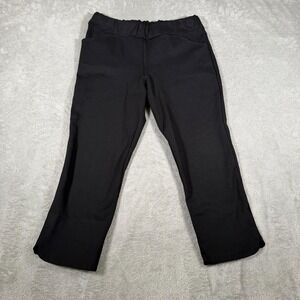 Allison Izu Pants Women Small Black Straight Leg Flat Crop Front Trousers Career